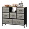 Gray 7 Drawer Dresser with Open Shelf, Fabric Storage Drawers for Bedroom